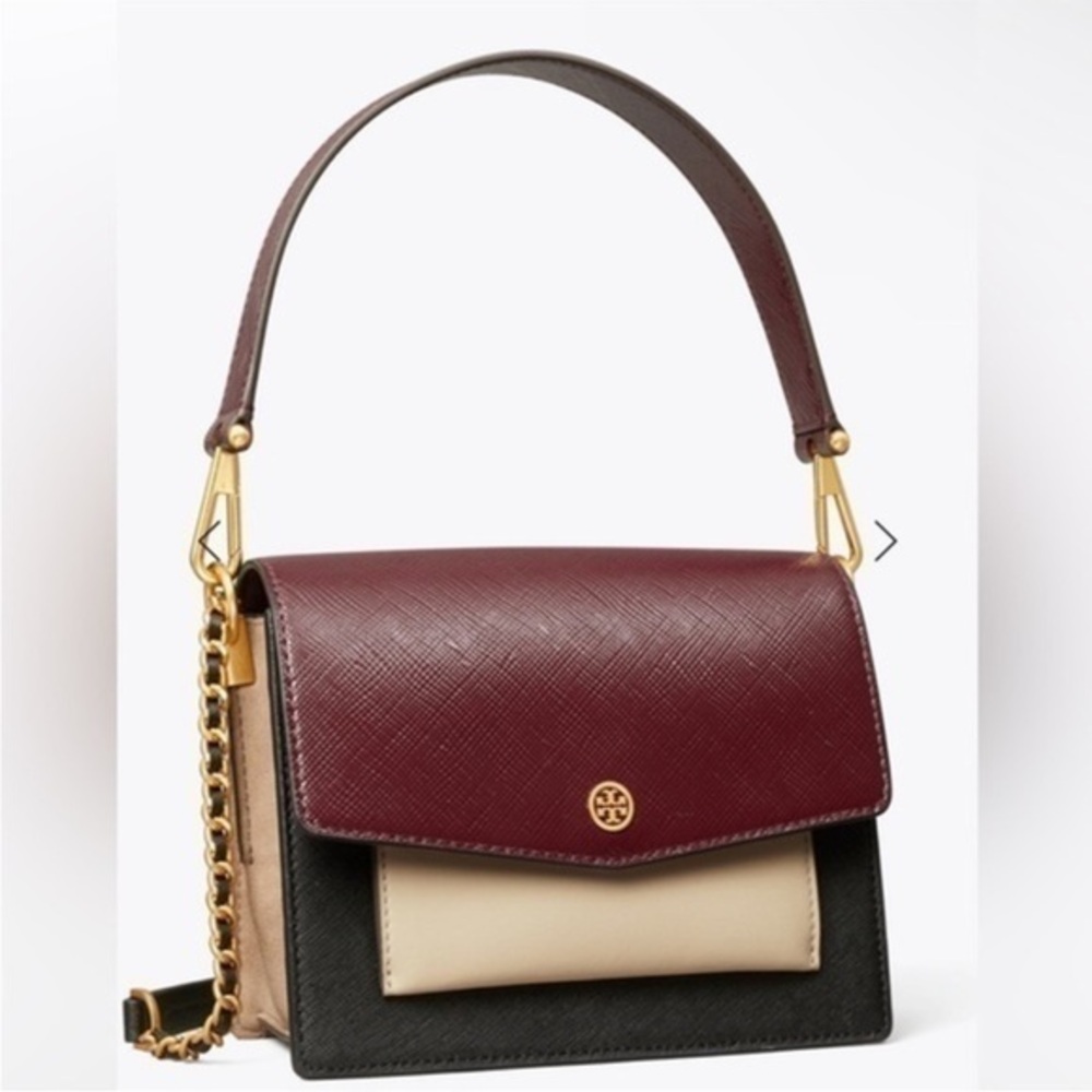 Tory Burch ROBINSON COLOR-BLOCK DOUBLE-STRAP CONVERTIBLE bag